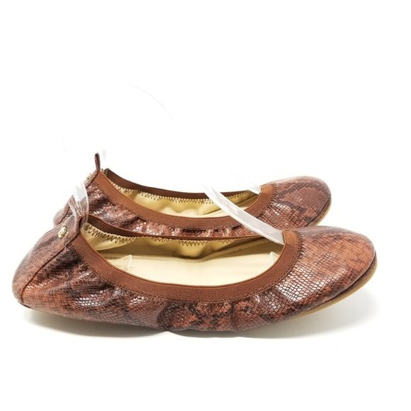 Yosi Samra Snakeskin Leather Ballet Flat Shoes 9 - Picture 3 of 8